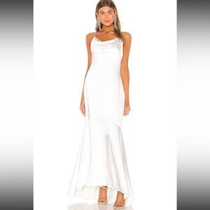 NWT ELLIATT Aisle Dress Satin White Maxi XS